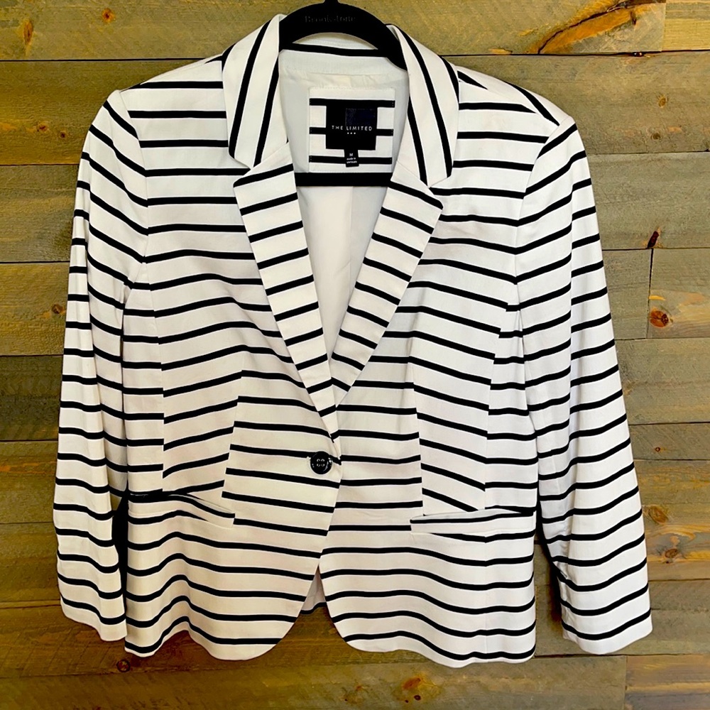 Navy and white striped Limited blazer